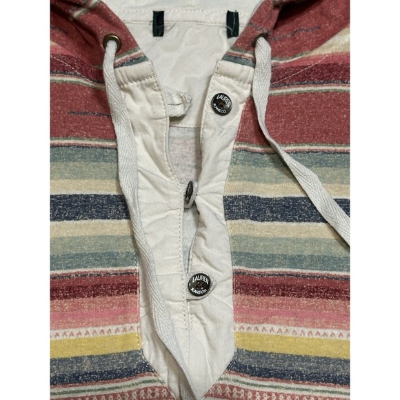 LRL Lauren Jeans Co Sante Fe Stripe Hoodie Tee 3/4 Sleeve Women L Aztec‎ Western - Picture 3 of 8